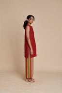 Anaar Leher Linen Sleeveless Kurta Set On Sale