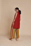 Anaar Leher Linen Sleeveless Kurta Set On Sale