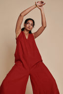 Anaar Linen Flared Jumpsuit