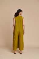 Mehendi Linen Flared Jumpsuit