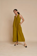 Mehendi Linen Flared Jumpsuit - Sale