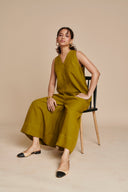 Mehendi Linen Flared Jumpsuit - Sale