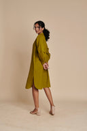 Mehendi Linen Shirt Dress - Sale