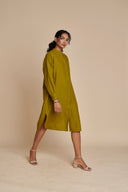 Mehendi Linen Shirt Dress - Sale