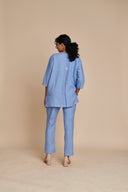 Ashwem Linen Short Kurta Set On Sale