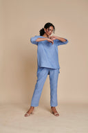 Ashwem Linen Short Kurta Set On Sale