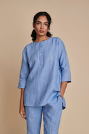 Ashwem Linen Short Kurta On Sale