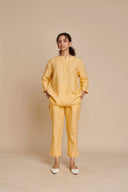 Butterscotch Linen Short Kurta On Sale