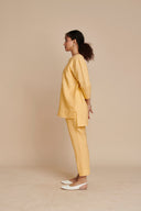 Butterscotch Linen Short Kurta On Sale