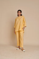 Butterscotch Linen Short Kurta Set