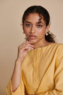 Butterscotch Linen Short Kurta On Sale