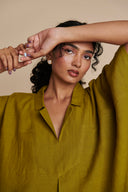 Mehendi Linen Kaftan Dress - Sale