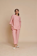 Candy Floss Linen Short Kurta On Sale