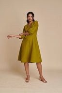 Mehendi Linen Billow Dress On Sale