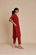 Anaar Linen Dolman Kurta Set On Sale