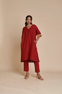 Anaar Linen Dolman Kurta Set On Sale