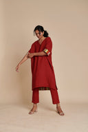 Anaar Linen Dolman Kurta Set On Sale