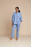 Ashwem Linen Oversized Flared Shirt Set