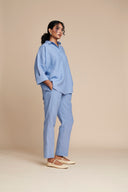 Ashwem Linen Oversized Flared Shirt Set