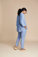 Ashwem Linen Oversized Flared Shirt Set