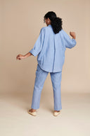 Ashwem Linen Oversized Flared Shirt - Sale