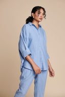 Ashwem Linen Oversized Flared Shirt - Sale