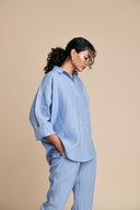 Ashwem Linen Oversized Flared Shirt Set