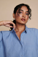 Ashwem Linen Oversized Flared Shirt - Sale