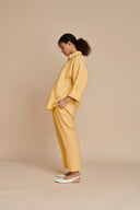 Butterscotch Linen Oversized Flared Shirt Set