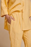 Butterscotch Linen Oversized Flared Shirt Set - Sale