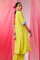 Keri Linen Panelled Kurta Set On Sale