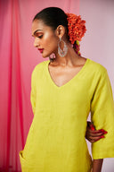 Keri Linen Women's Kurta Set On Sale