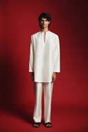 Pearl Silk Men's Open Neck Kurta Set