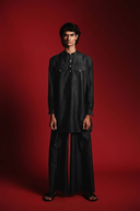 Charcoal Silk Men's Saif Kurta Set