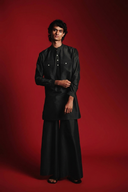 Charcoal Silk Men's Saif Kurta