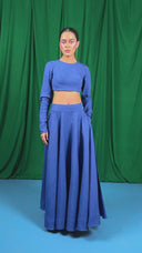 Neelam Linen Crop Top and Ghera Skirt