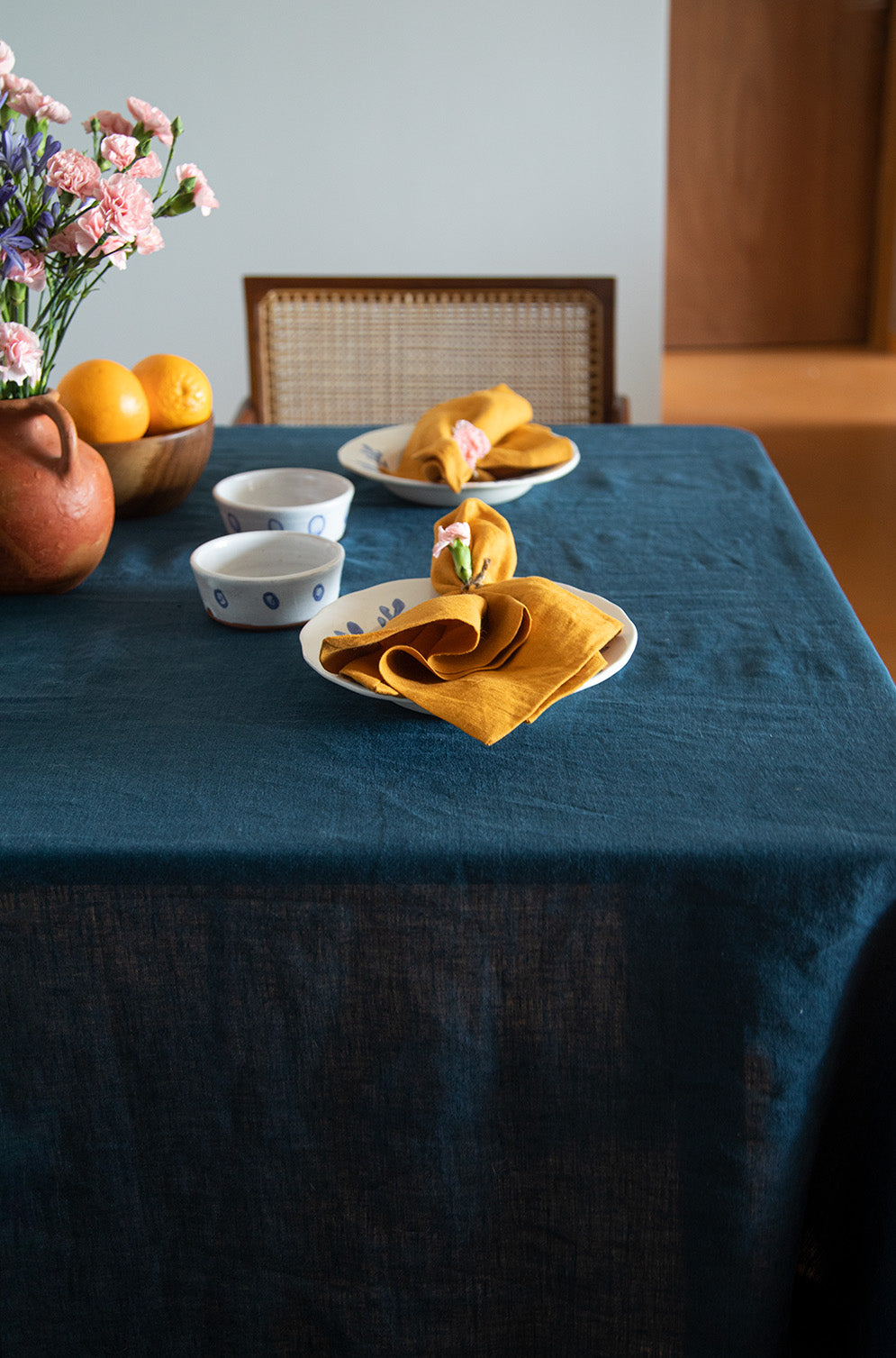 Indigo Linen Tablecloth