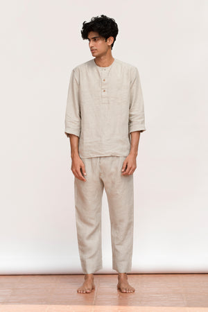 Undyed Linen Men's Pyjama Set