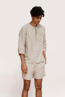 Undyed Linen Men's Shorts Set