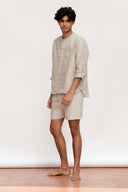 Undyed Linen Men's Shorts Set