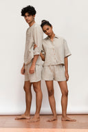 Undyed Linen Men's Shorts Set