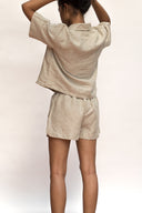 Undyed Linen Women's Shorts Set