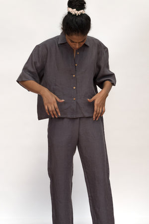 Slate Linen Women's Pyjama Set