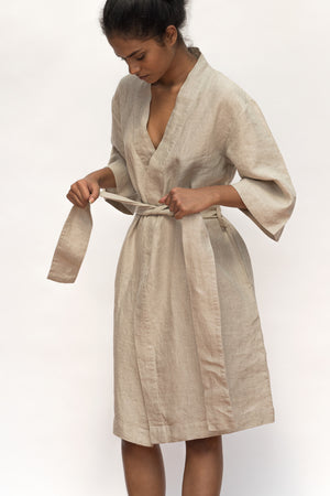 Undyed Linen Robe