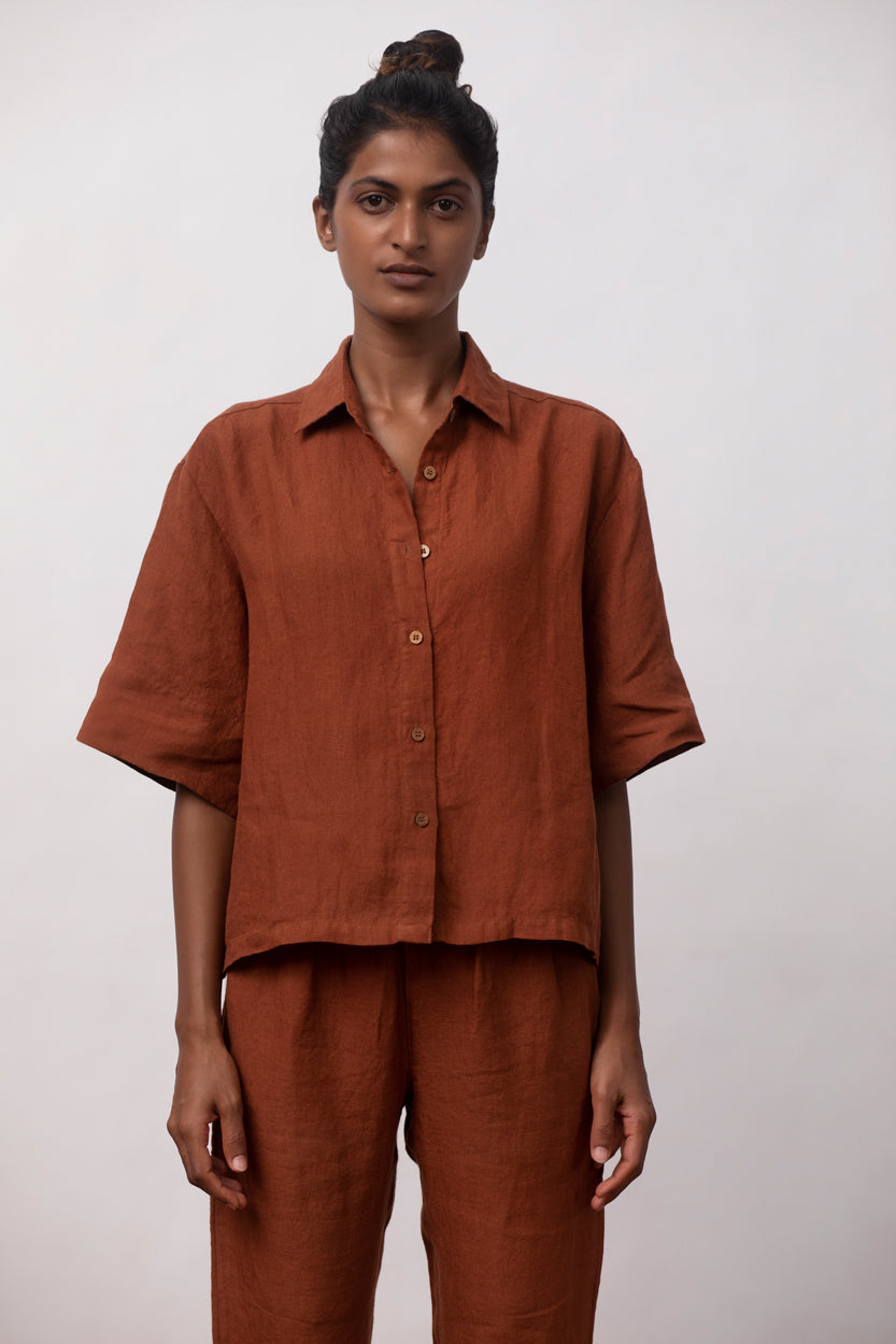 Cinnamon Linen Women's Pyjama Set