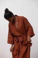 Cinnamon Linen Robe