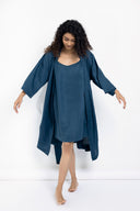 Indigo Linen Robe