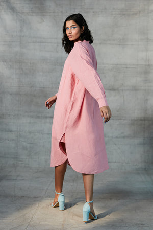 Candy Floss Linen Shirt Dress