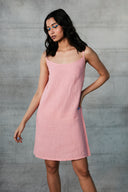 Candy Floss Linen Slip Dress