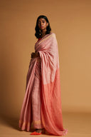 Candy Floss Linen Saree